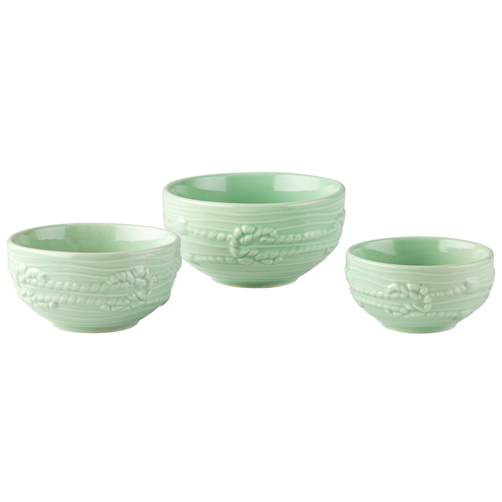 Temp-tations Set of 3 Nesting Prep Bowls-Knotical Mint