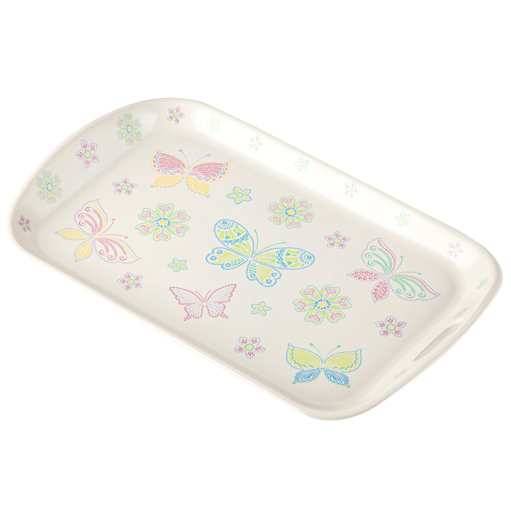 Temp-tations 16 inch Shallow Tray with Handle-All a Flutter