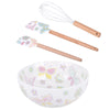 2 qt Bowl with Whisk & Spatulas-All a Flutter