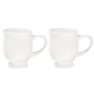10oz Teacups, Set of 2-Woodland White