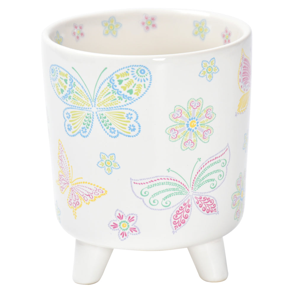 16oz Ceramic Flower Pot-All a Flutter