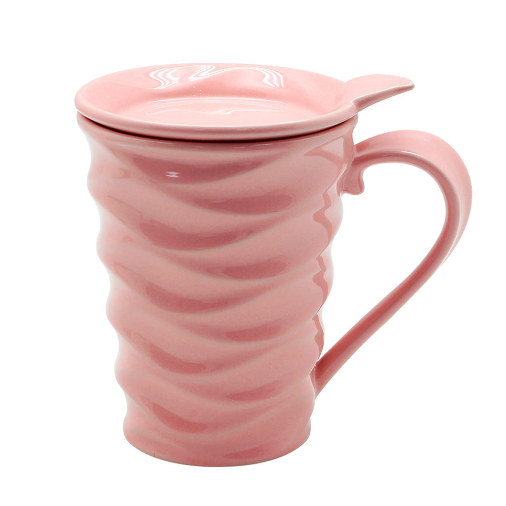 Large Pink Ceramic Travel Mug With Handle and Silicone Lid, Stoneware  Pottery to Go Mug 24oz, Large Coffee Mug, Gift for Her, Gift for Mom 