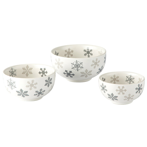 Nesting Prep Bowls, Set of 3-Snowflake