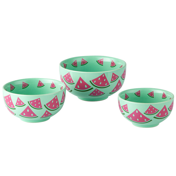 Nesting Prep Bowls, Set of 3-Watermelon