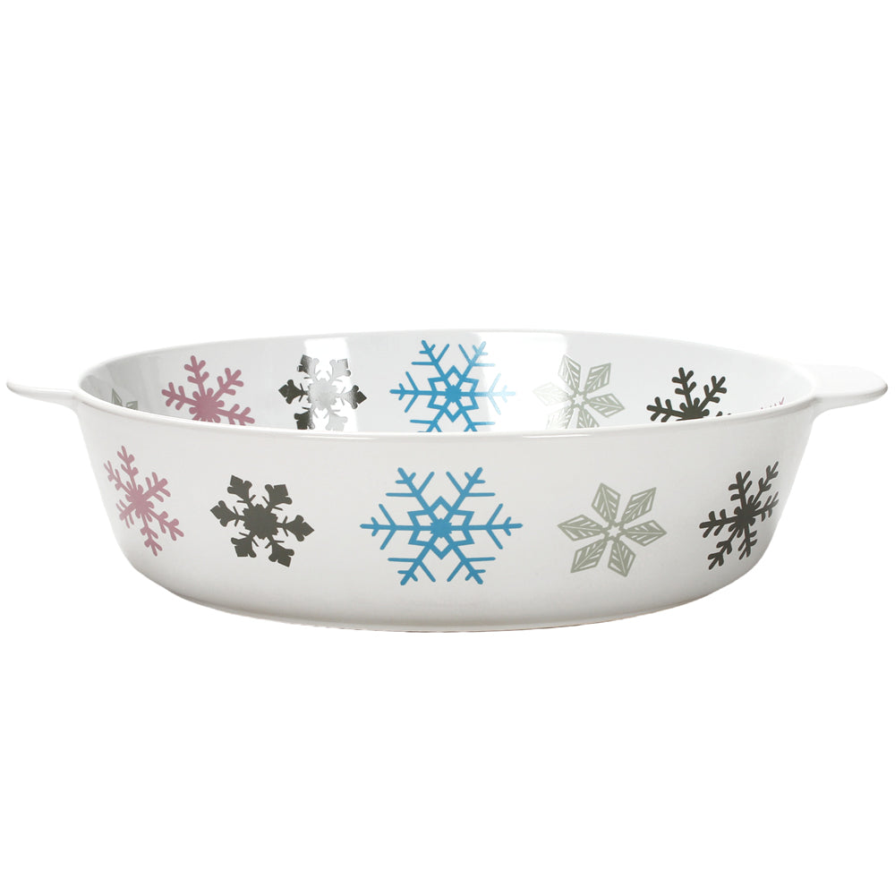 3-quart Oval Baking Dish-Snowflake