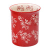 Utensil Crock- Floral Lace Red