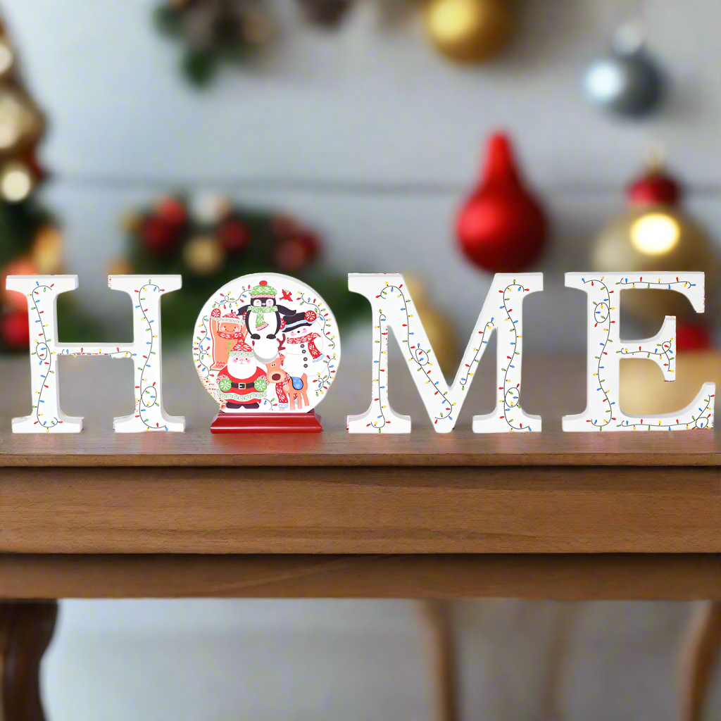 Holiday "HOME" Decorative Wooden Letters - 0