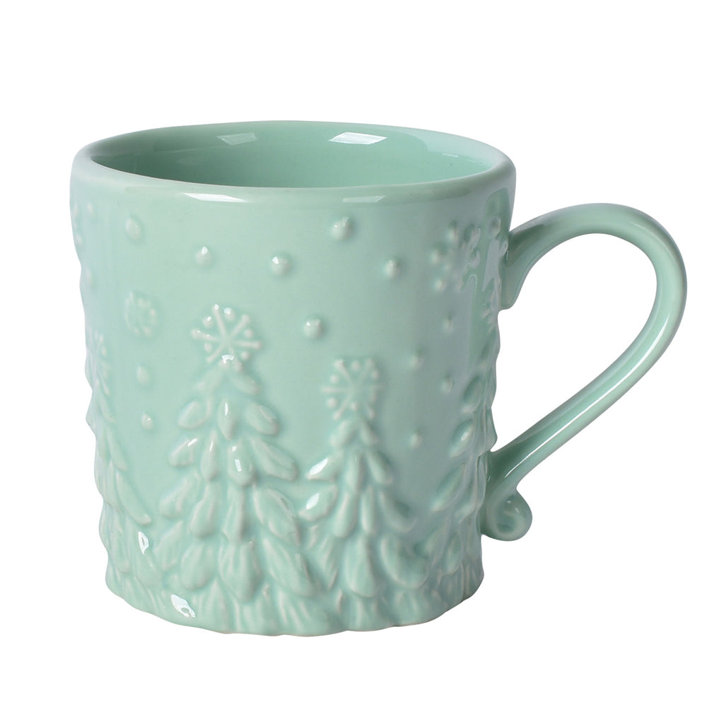 Frosty Forest Christmas Mug, 18 oz-Mint