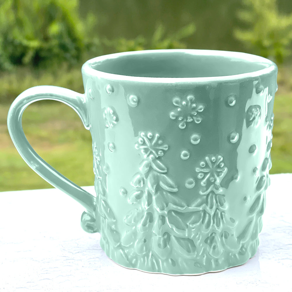 Frosty Forest Christmas Mug, 18 oz-Mint