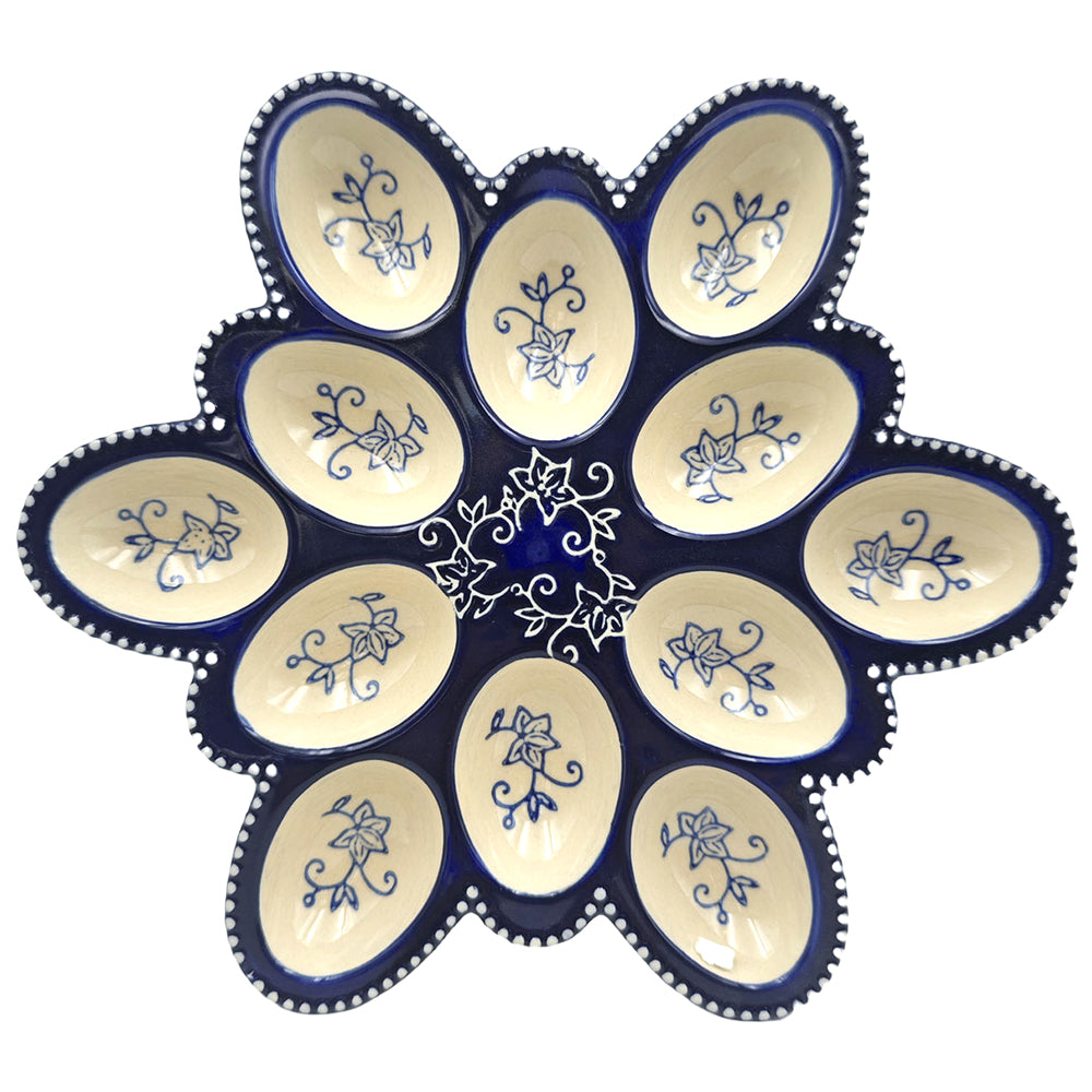 Snowflake Shaped Egg Tray-Floral Lace Blue