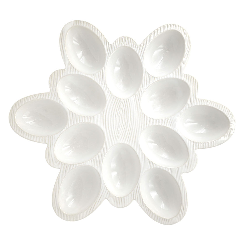 Snowflake Shaped Egg Tray-Woodland White