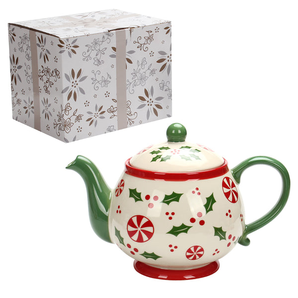 Christmas Tea Pot with Gift Box Temptations LLC