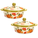 9 oz Baking Dishes with Lids, Set of 2-Harvest