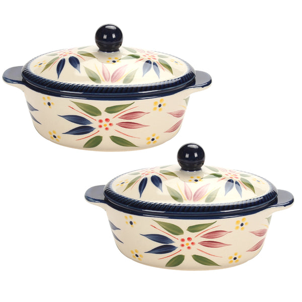 9 oz Baking Dishes with Lids, Set of 2-Old World Confetti