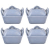 Set of 4 Ramekins with Dome Lids-Woodland Slate Blue