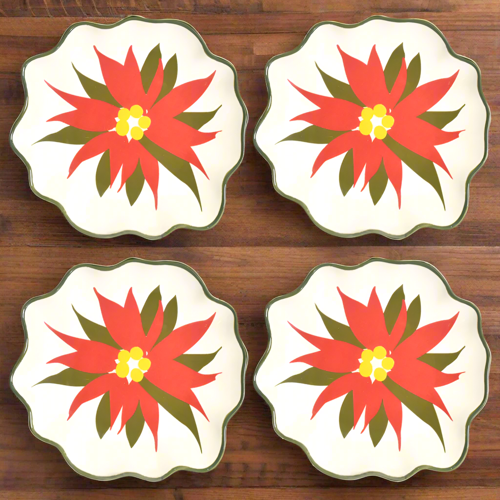 temp-tations Poinsettia Dessert Plates