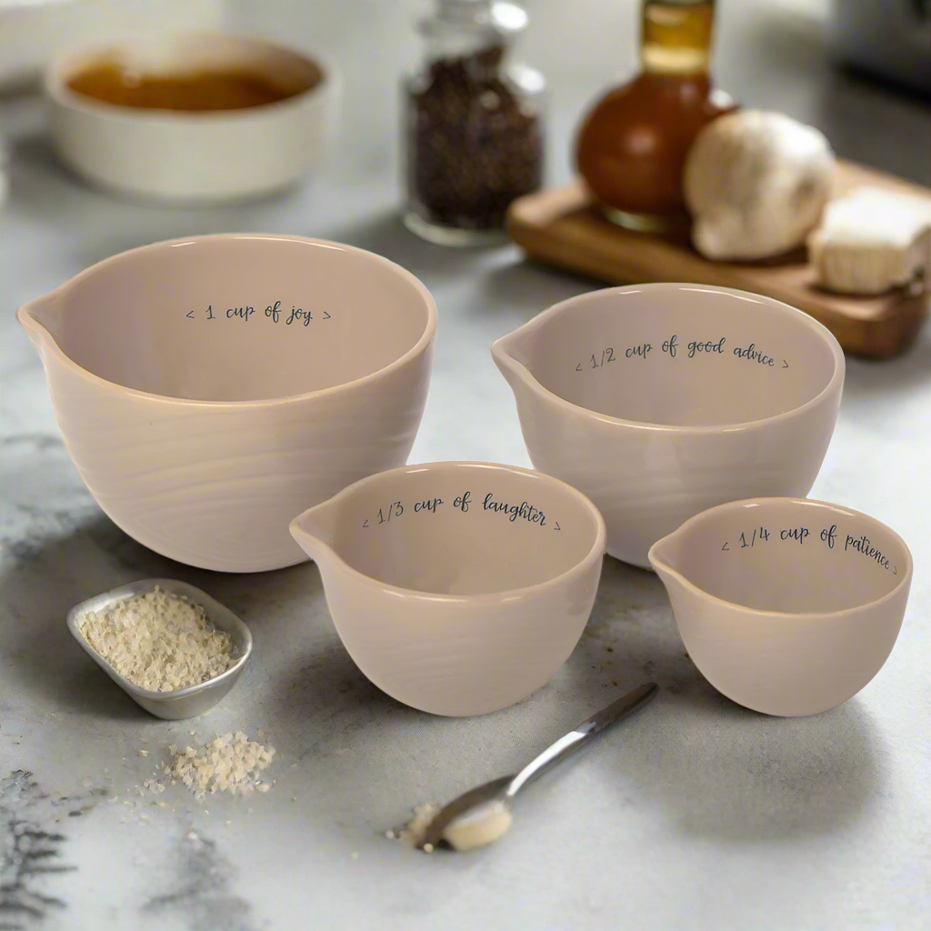 Temp-tations Woodland Taupe Recipe for Happiness Measuring Cups Set