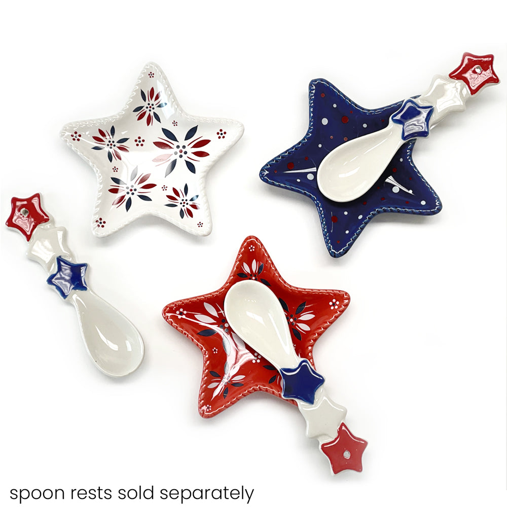 Seasonal Ceramic Spoons, Set of 3-Patriotic