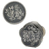 Set of 4 Coasters with Storage Base-Floral Lace Grey