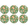 Round Washable Placemats, Set of 6-Football