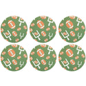 Round Washable Placemats, Set of 6-Football