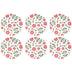 Round Washable Placemats, Set of 6-Holly Peppermint