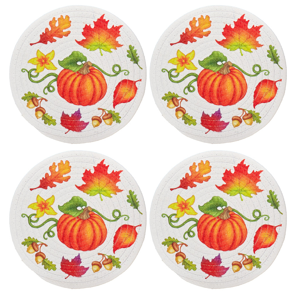 Seasonal Hot Pads Trivets, Set of 4-Harvest Mix