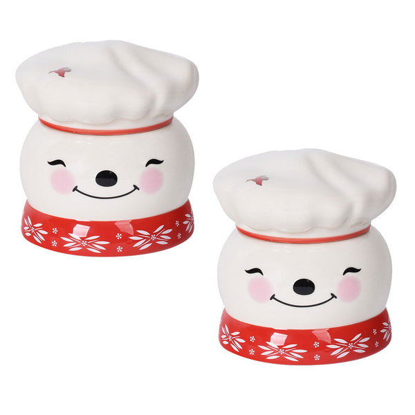 Merry Chefs Lidded Ramekins, Set of 2-Snowman