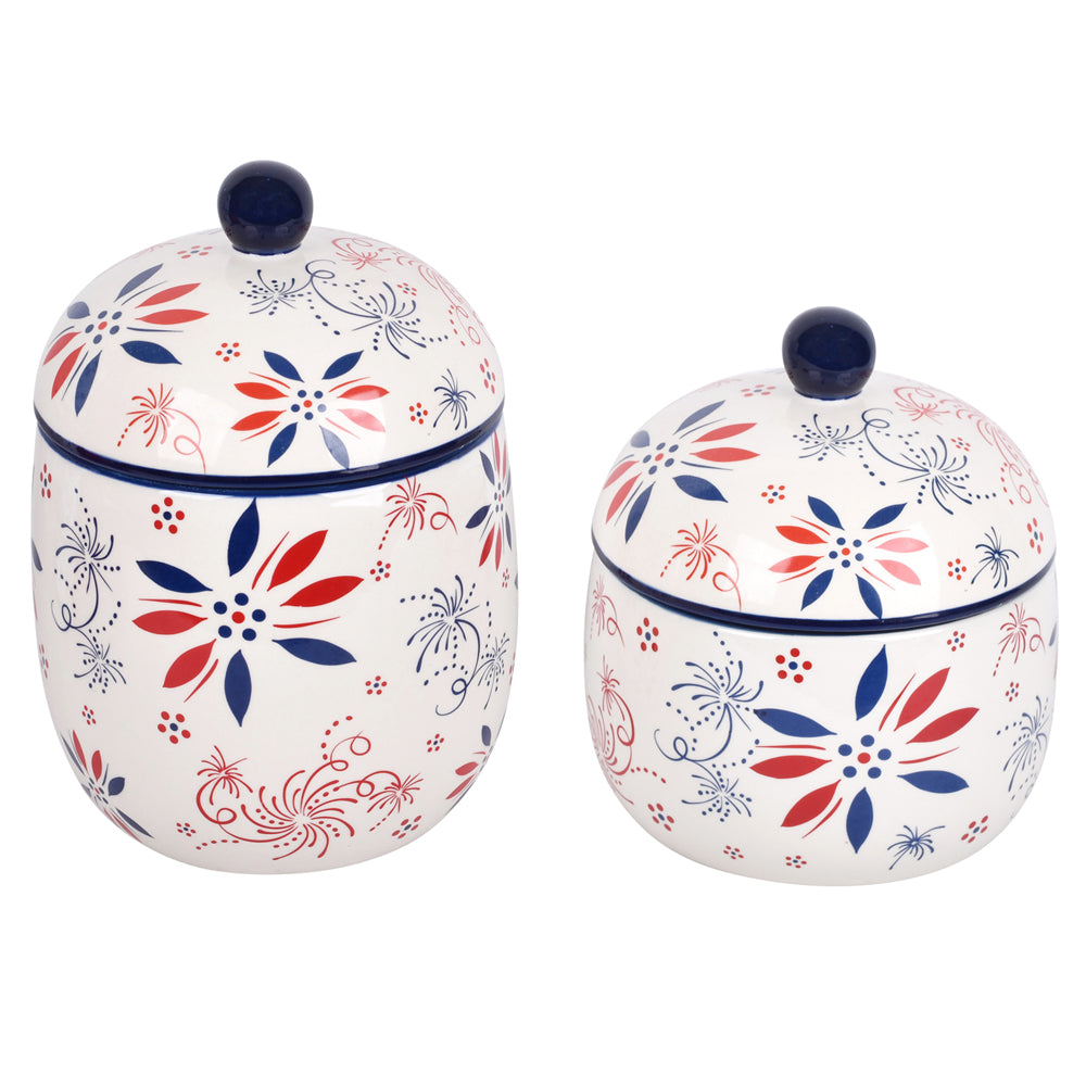 Countertop Storage Canisters, Set of 2-Patriotic