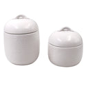 Countertop Storage Canisters, Set of 2-Woodland White