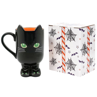 18 oz Footed Halloween Mug with Gift Box-Cat
