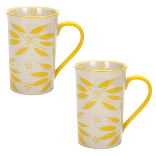16 oz Tall Bistro Mugs, Set of 2-Old World Yellow