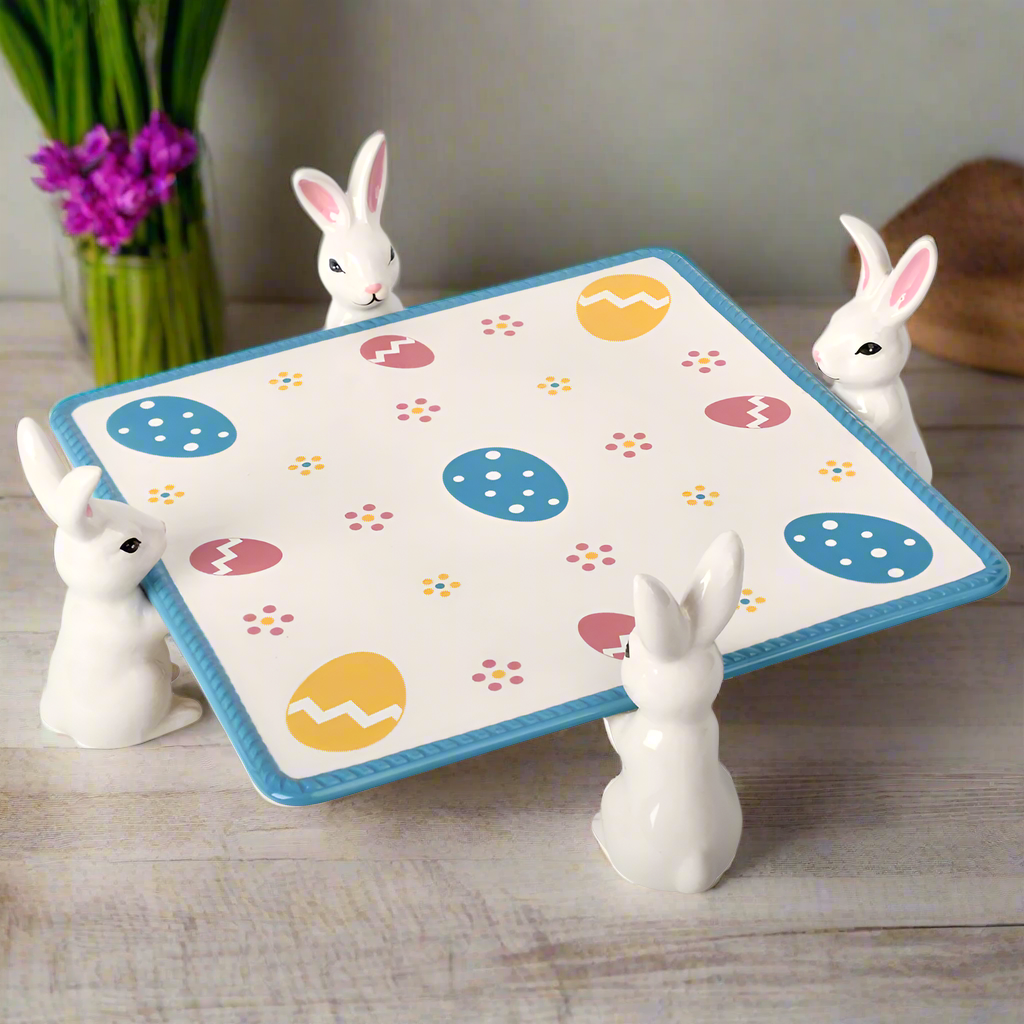 Egghunt Figural Bunny Platter