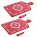 Stoneware Cutting Boards, Set of 2-Doodle Doo Red