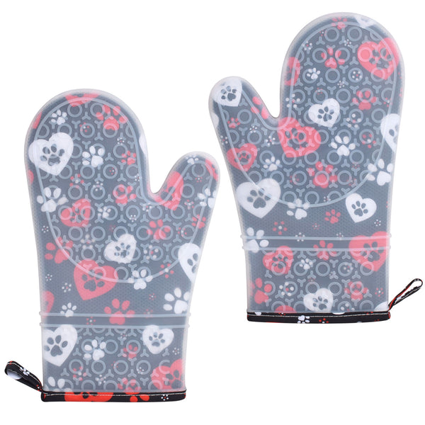 Pair of Silicone Oven Mitts-Pawfetti
