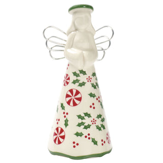 8" Decorative Angel with Gift Box-Holly Peppermint