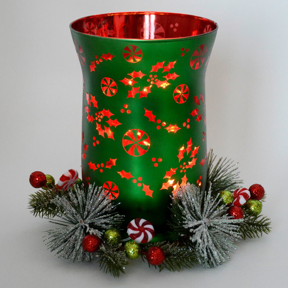 8" Hurricane with Decorative Ring & Fairy Lights Temptations LLC