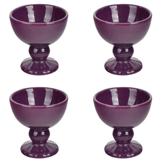 Ombre Stoneware Pedestal Cups, Set of 4-Purple