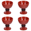 Ombre Stoneware Pedestal Cups, Set of 4-Red