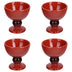 Ombre Stoneware Pedestal Cups, Set of 4-Red