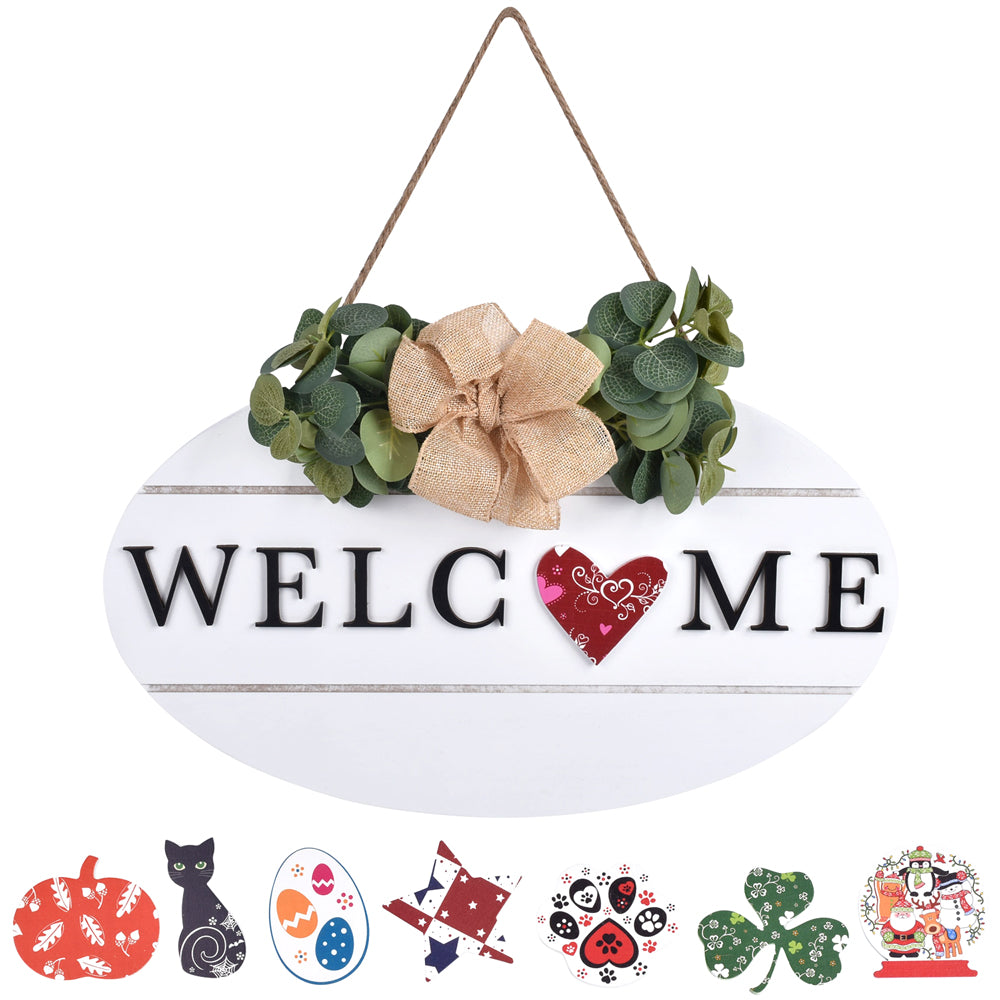 Welcome Sign with 8 Interchangable Icons