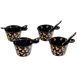 Petite Serving Bowls with Spoons-Candy Corn