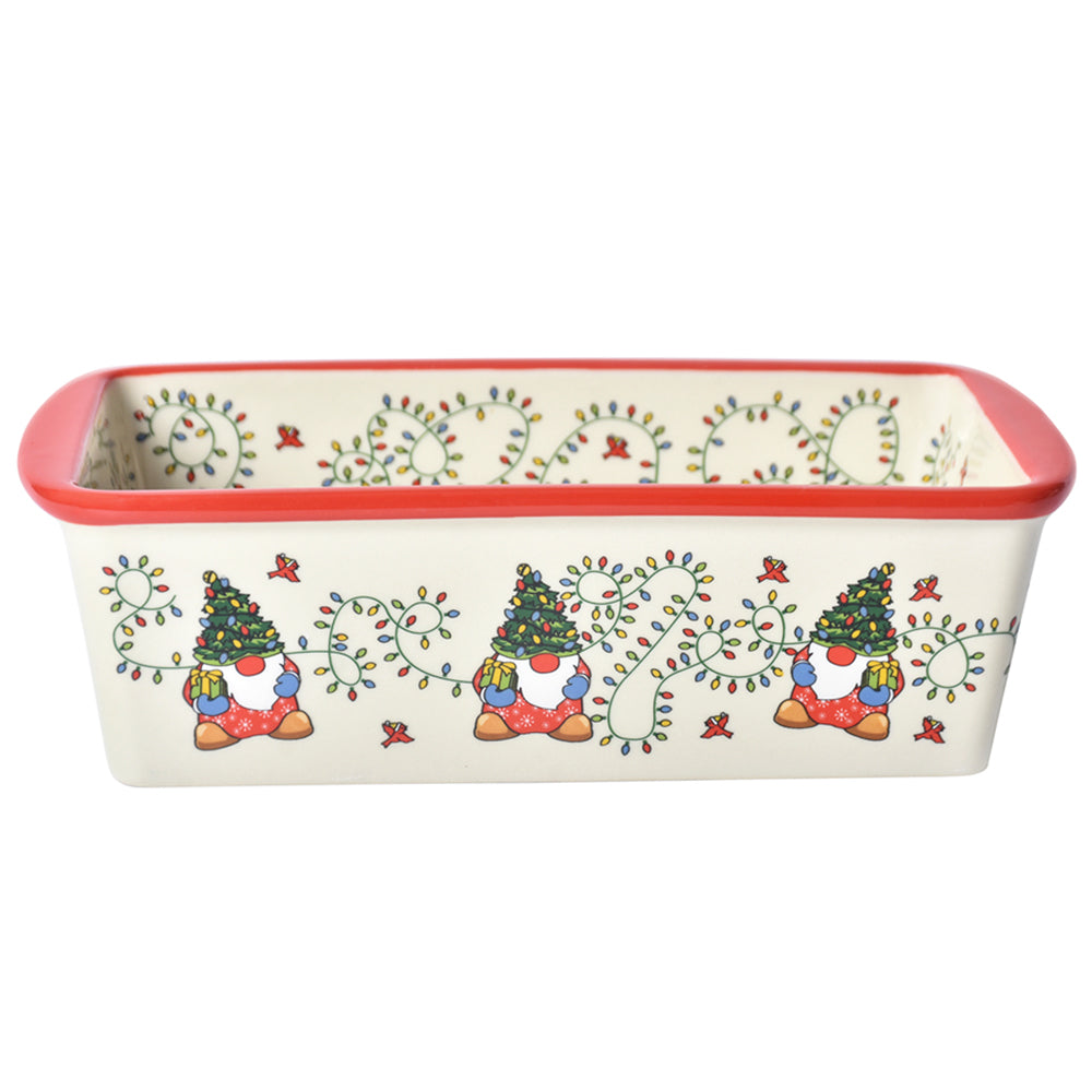 1.75 qt Loaf Pan-Festive Gnome