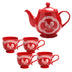 5-Piece Tea Set-Doodle Doo-Red