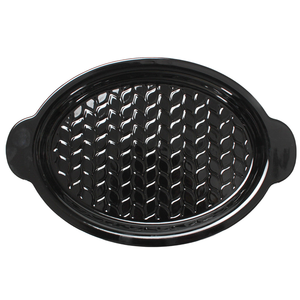 Oval Deep Dish Lid-it®-Carved Willow Black