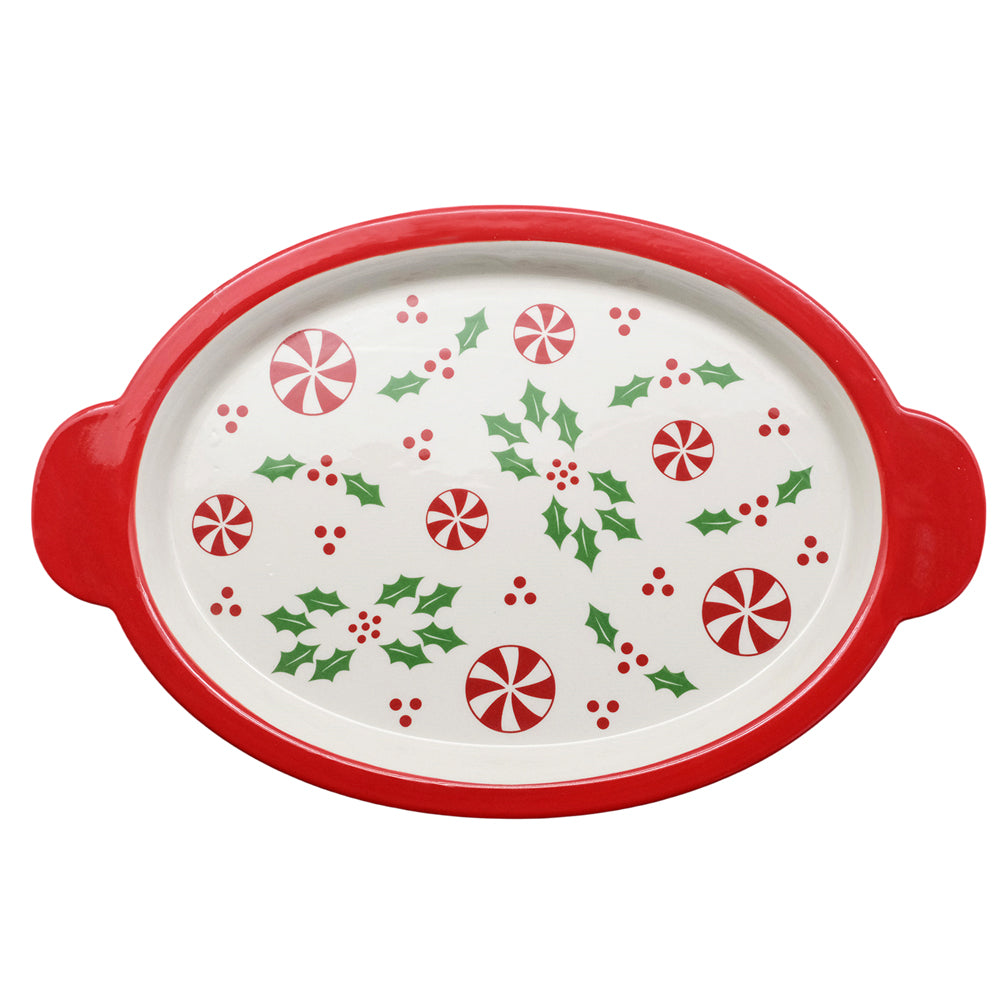 Oval Deep Dish Lid-it®-Holly Peppermint