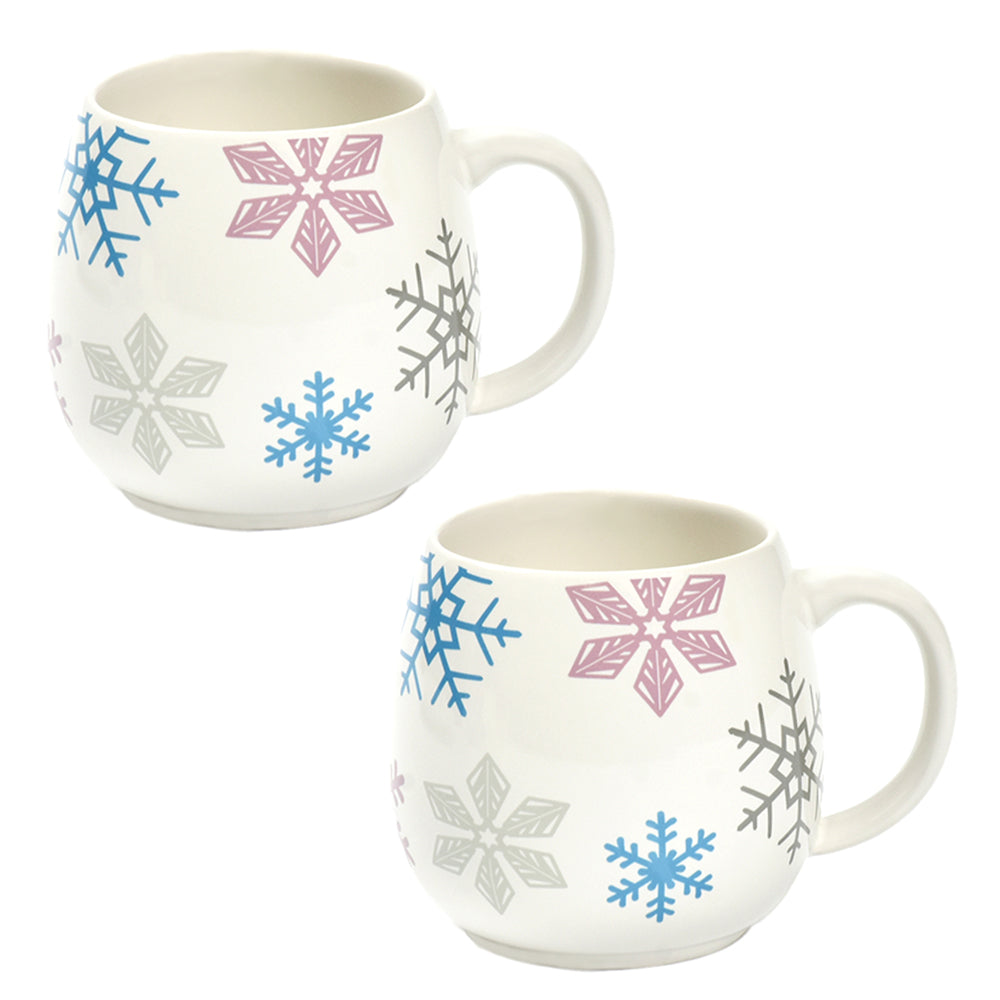 Seasonal 14 oz Mugs, Set of 2-Snowflake