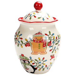 2.5 qt Cookie Jar-Winter Whimsy Lights