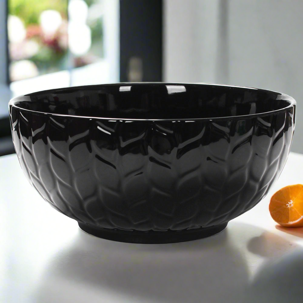 Temp-tations Carved Willow Black large serving bowl 