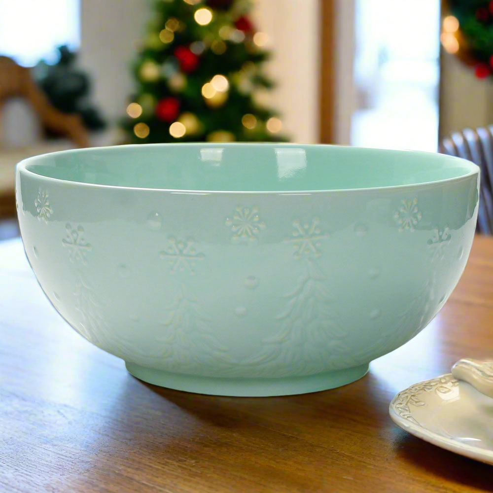 Temp-tations Frosty Forest Mint 5-qt Christmas Mixing Bowl